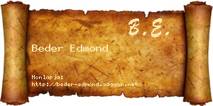 Beder Edmond névjegykártya